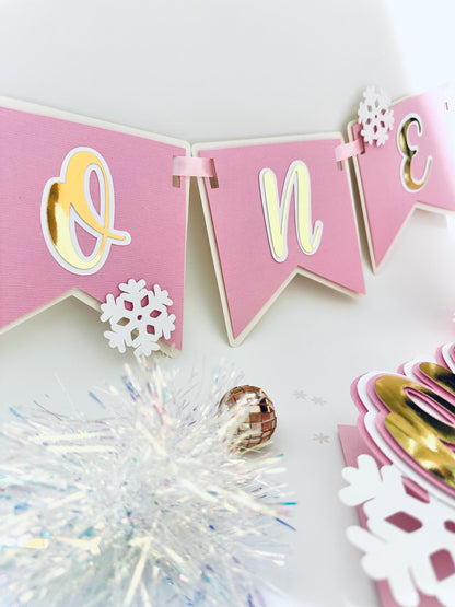 Winter ONEderland Cake Topper: Snowflake Shaker, First Birthday