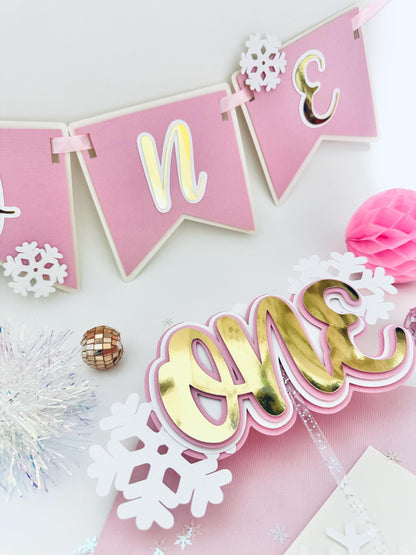 Winter ONEderland Cake Topper: Snowflake Shaker, First Birthday