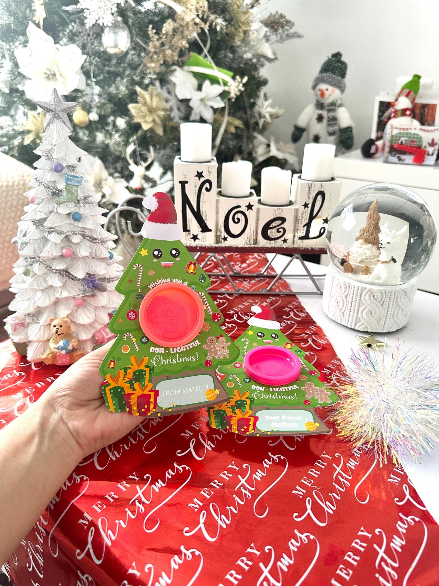Play Dough Christmas Tree Gift: Printable Student Gift Tag (Digital Download)