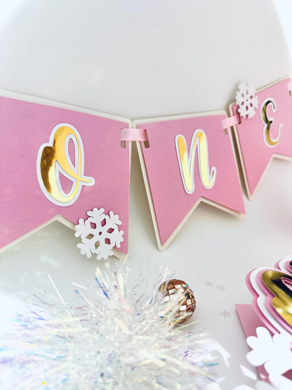 Winter ONEderland Cake Topper: Snowflake Shaker, First Birthday