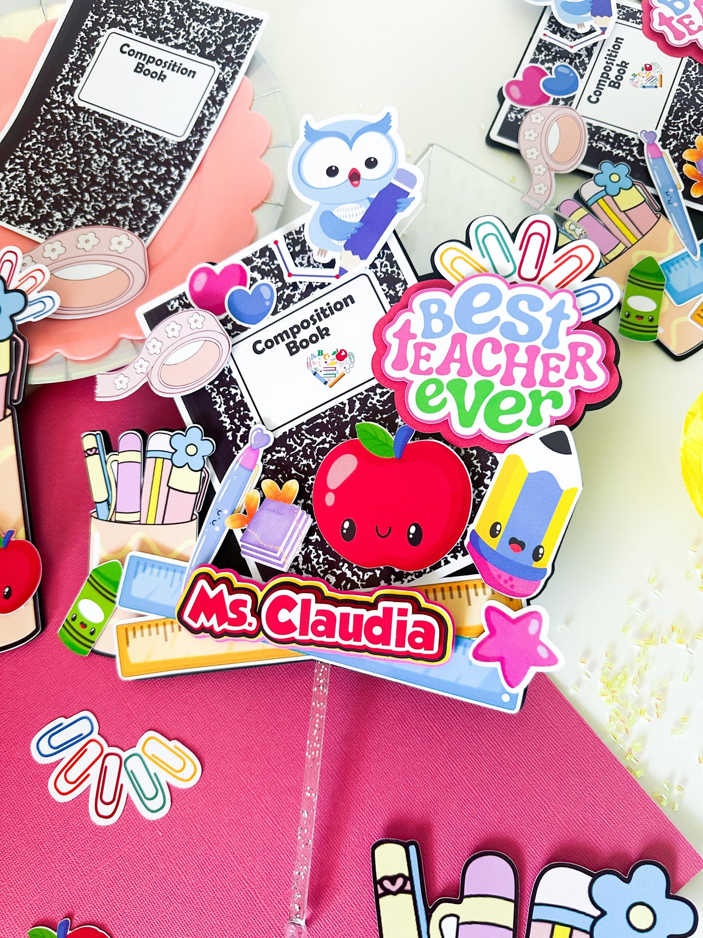 Teacher Appreciation Gift Card Holder: Thank You Cake Topper