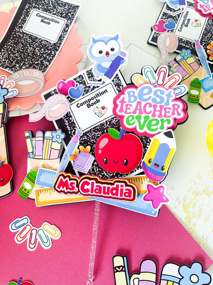 Teacher Appreciation Gift Card Holder: Thank You Cake Topper