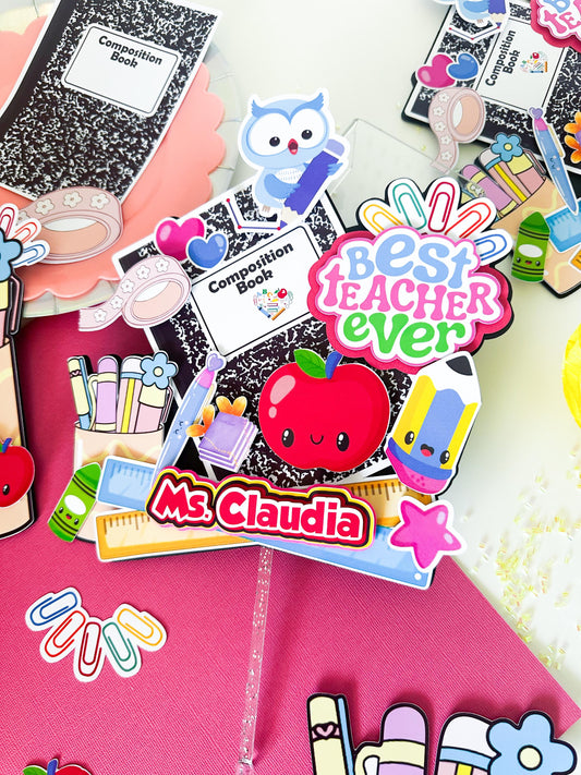 Teacher Appreciation Gift Card Holder: Thank You Cake Topper