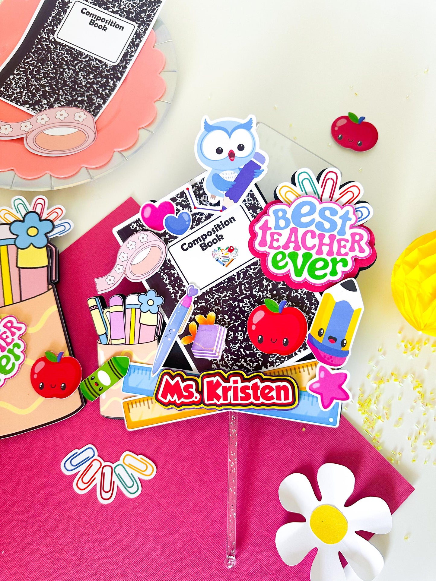 Teacher Appreciation Gift Card Holder: Thank You Cake Topper