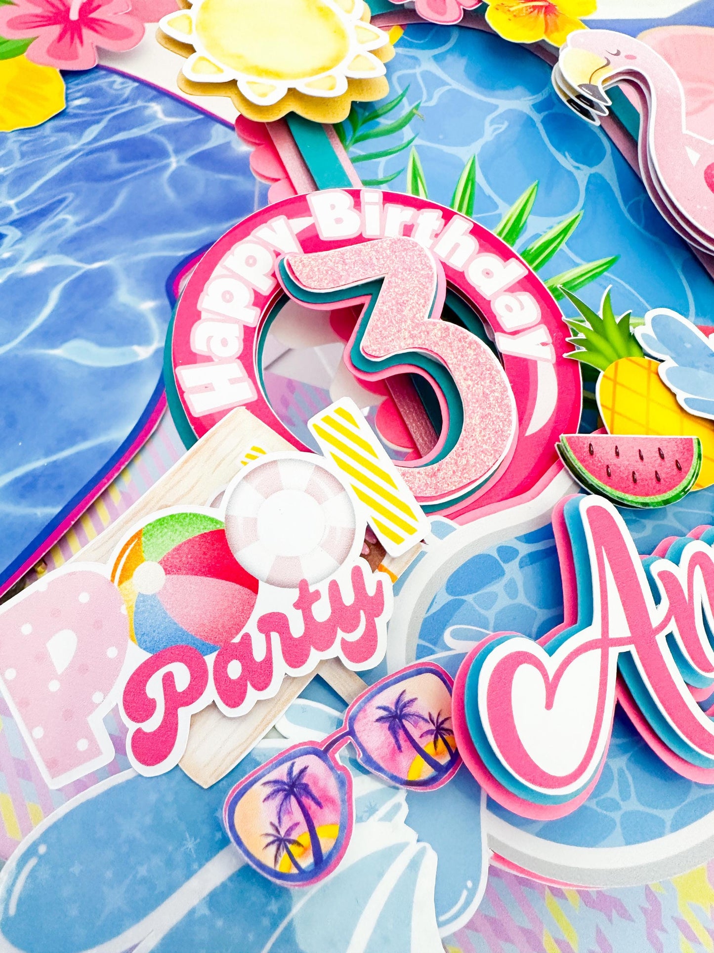 Pool Party Cake Topper: Splish Splash Summer Birthday