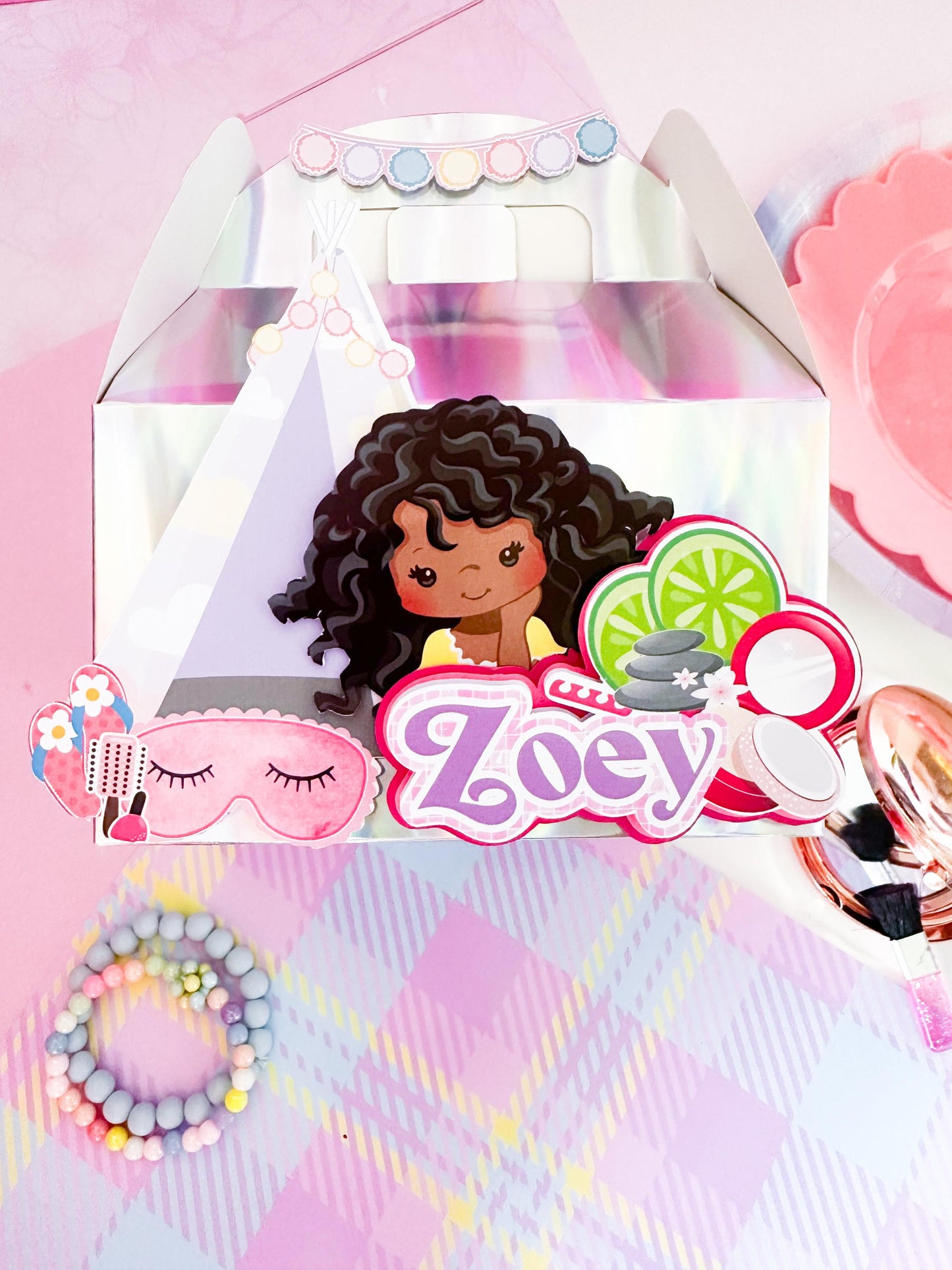 Spa Party Cake Topper: Custom Spa Girl Birthday Decorations