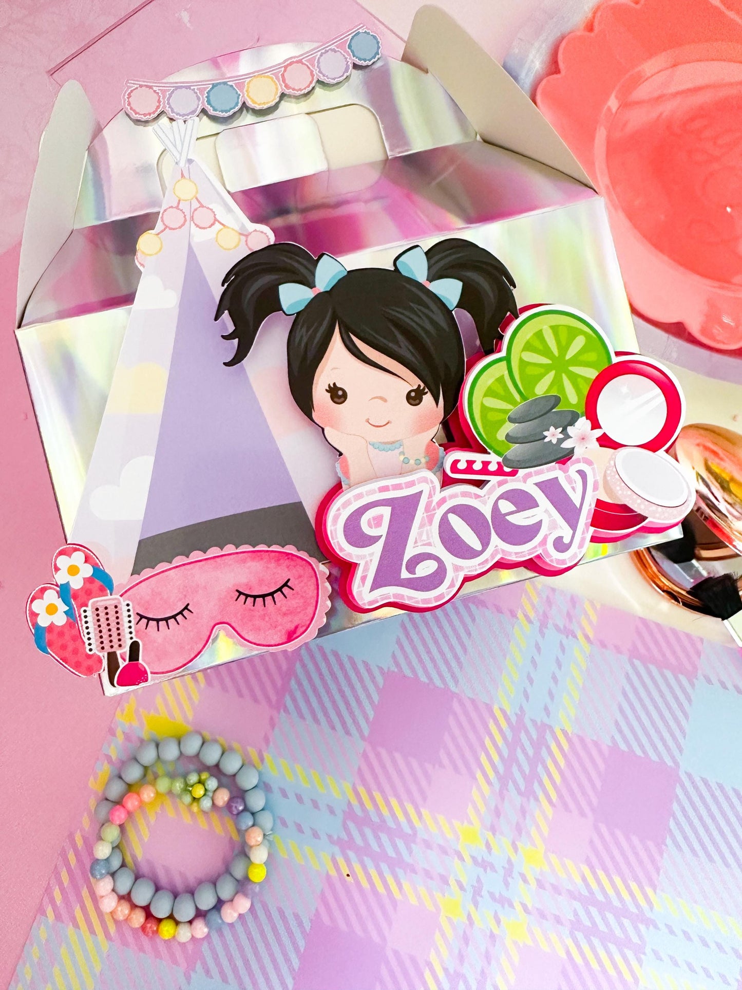 Spa Party Cake Topper: Custom Spa Girl Birthday Decorations