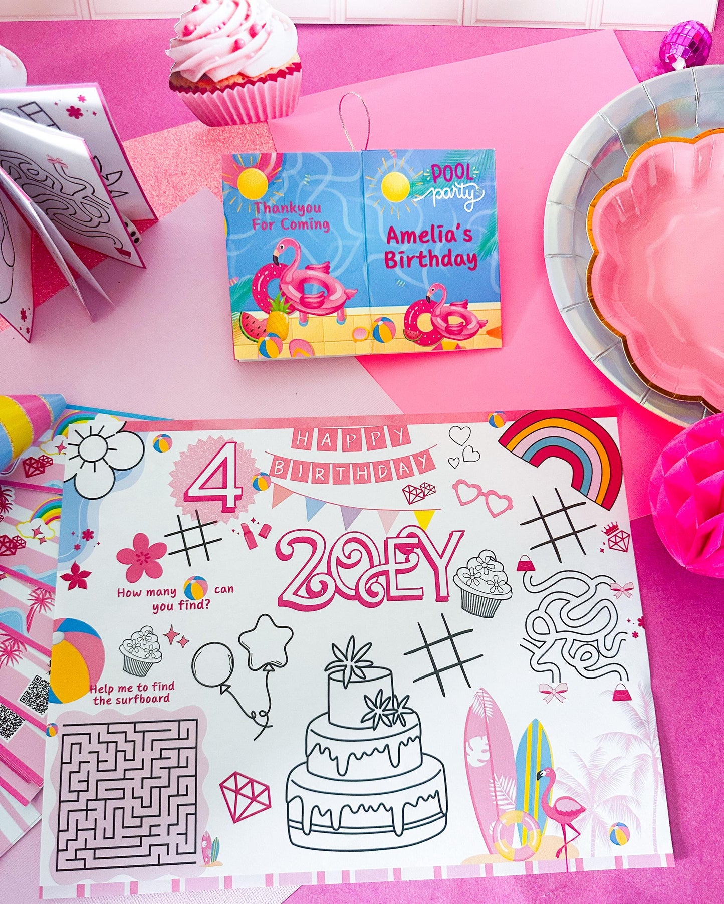 Pool Party Cake Topper: Splish Splash Summer Birthday