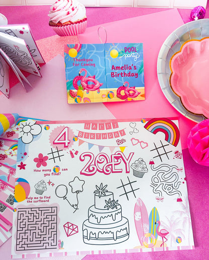 Pool Party Cake Topper: Splish Splash Summer Birthday