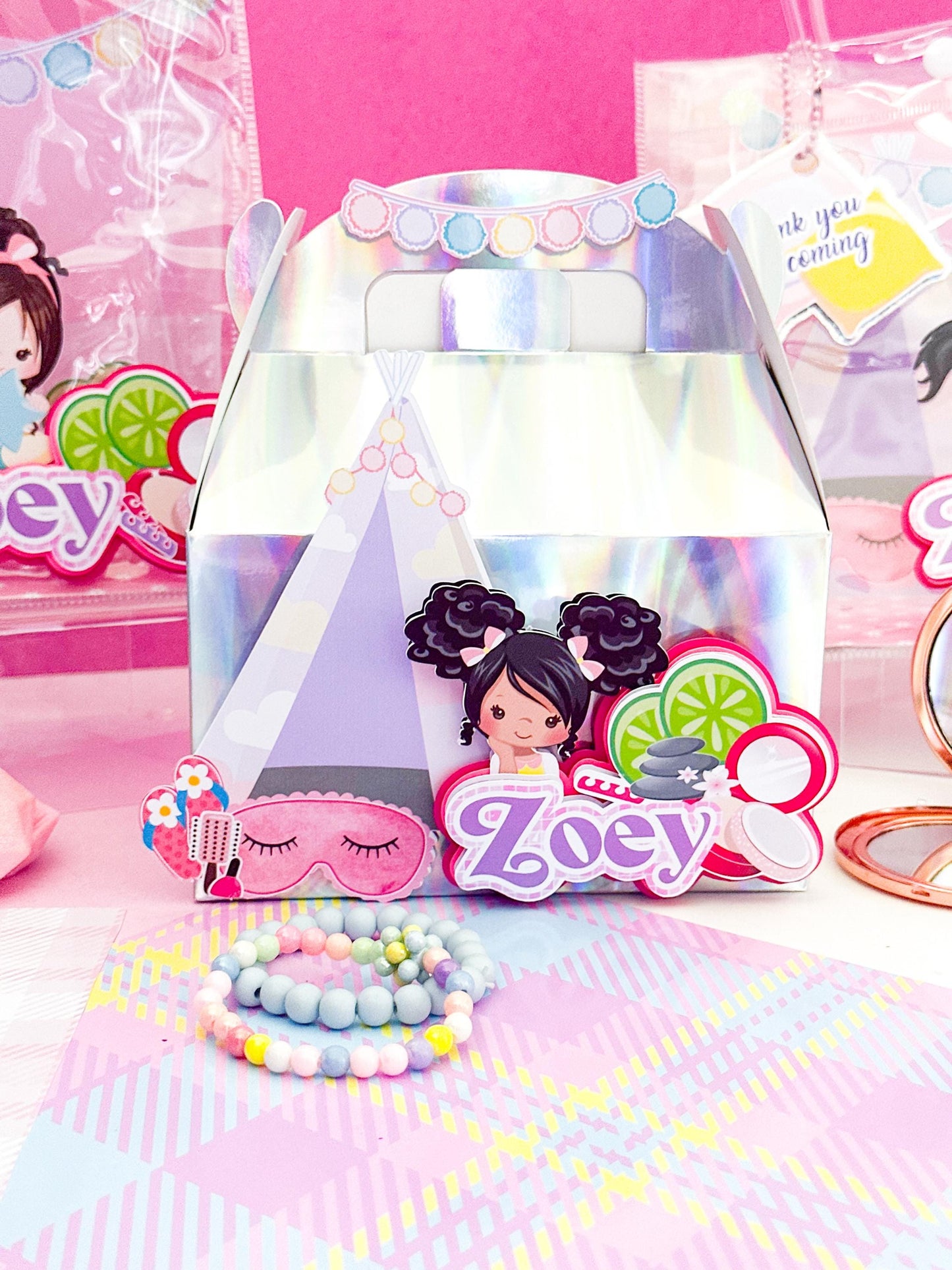 Spa Party Cake Topper: Custom Spa Girl Birthday Decorations