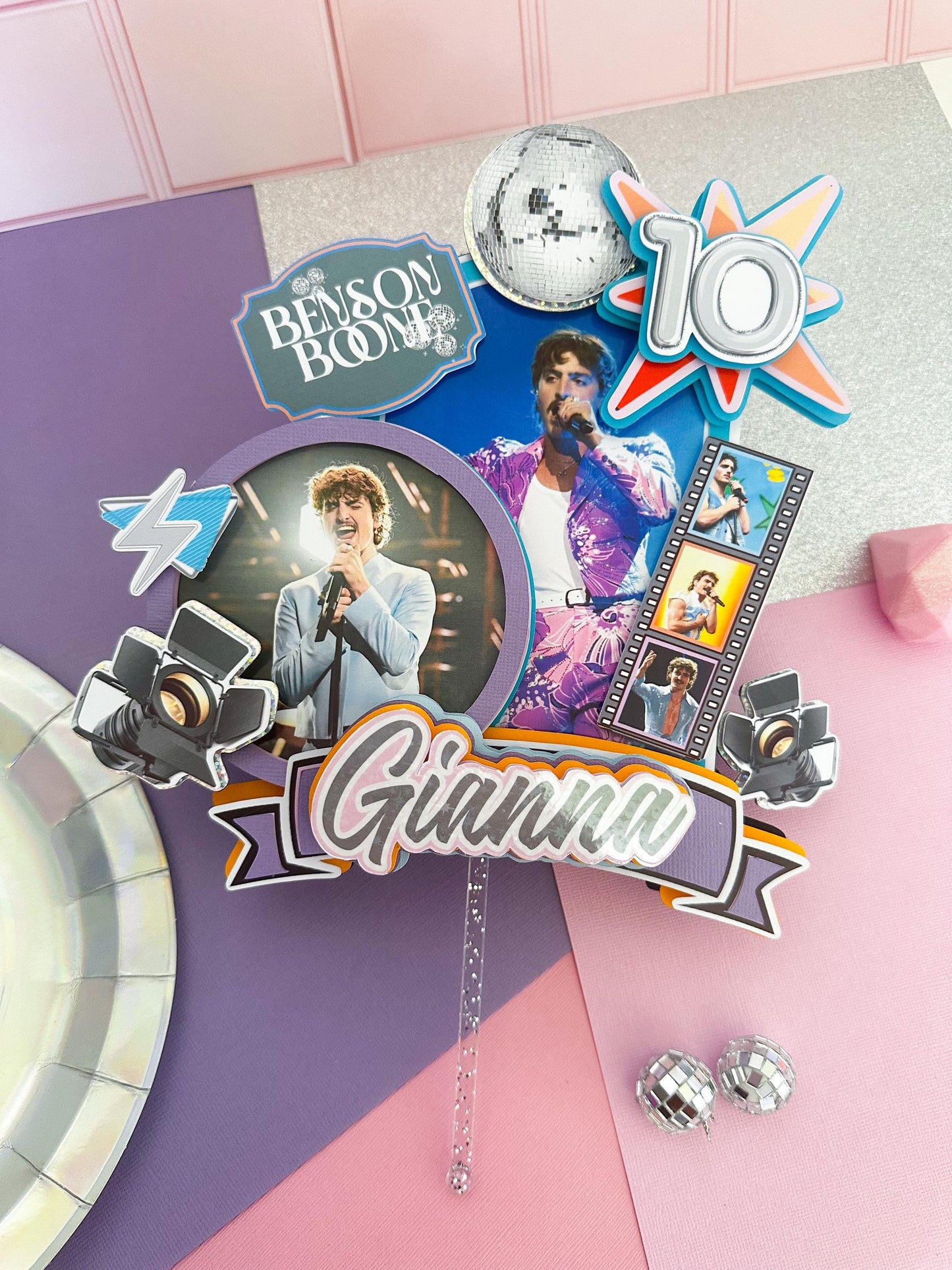 Pop Girl Group Cake Topper, Girls cake topper,disco quitar cake topper, pop rock cake picks,Y2K  cake topper,Music Star Disco Party