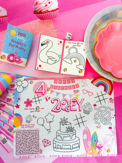 Pool Party Cake Topper: Splish Splash Summer Birthday