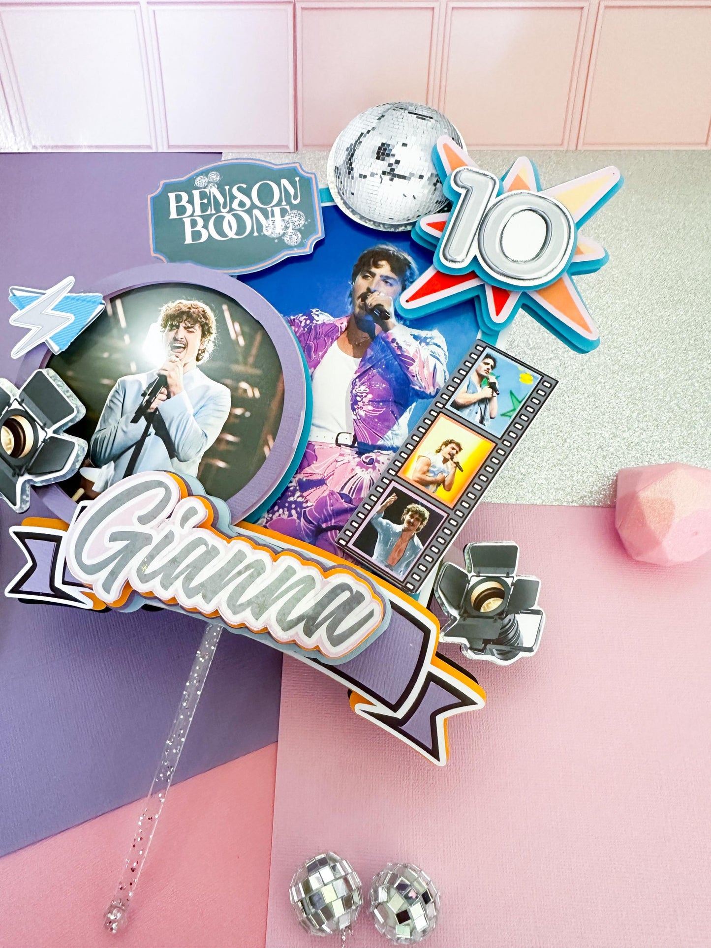 Pop Girl Group Cake Topper, Girls cake topper,disco quitar cake topper, pop rock cake picks,Y2K  cake topper,Music Star Disco Party