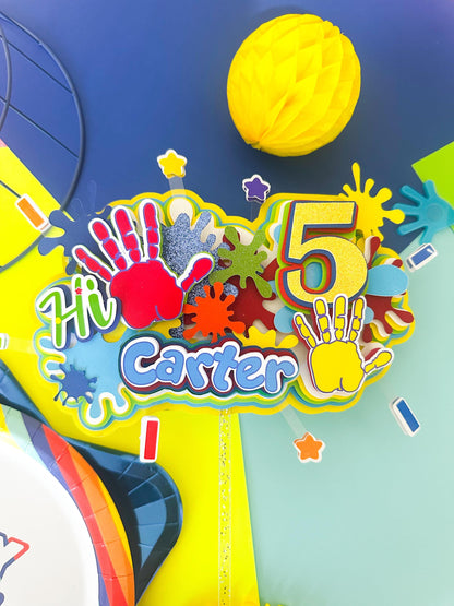 Hi Five Cake Topper | Hi Five Birthday Decorations | Hi Five Party Centerpieces, fifth birthday Favor Boxes| Fun Hi Five Party Supplies