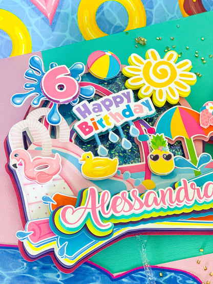 Waterslide Cake Topper: Splish Splash Birthday Party Decoration