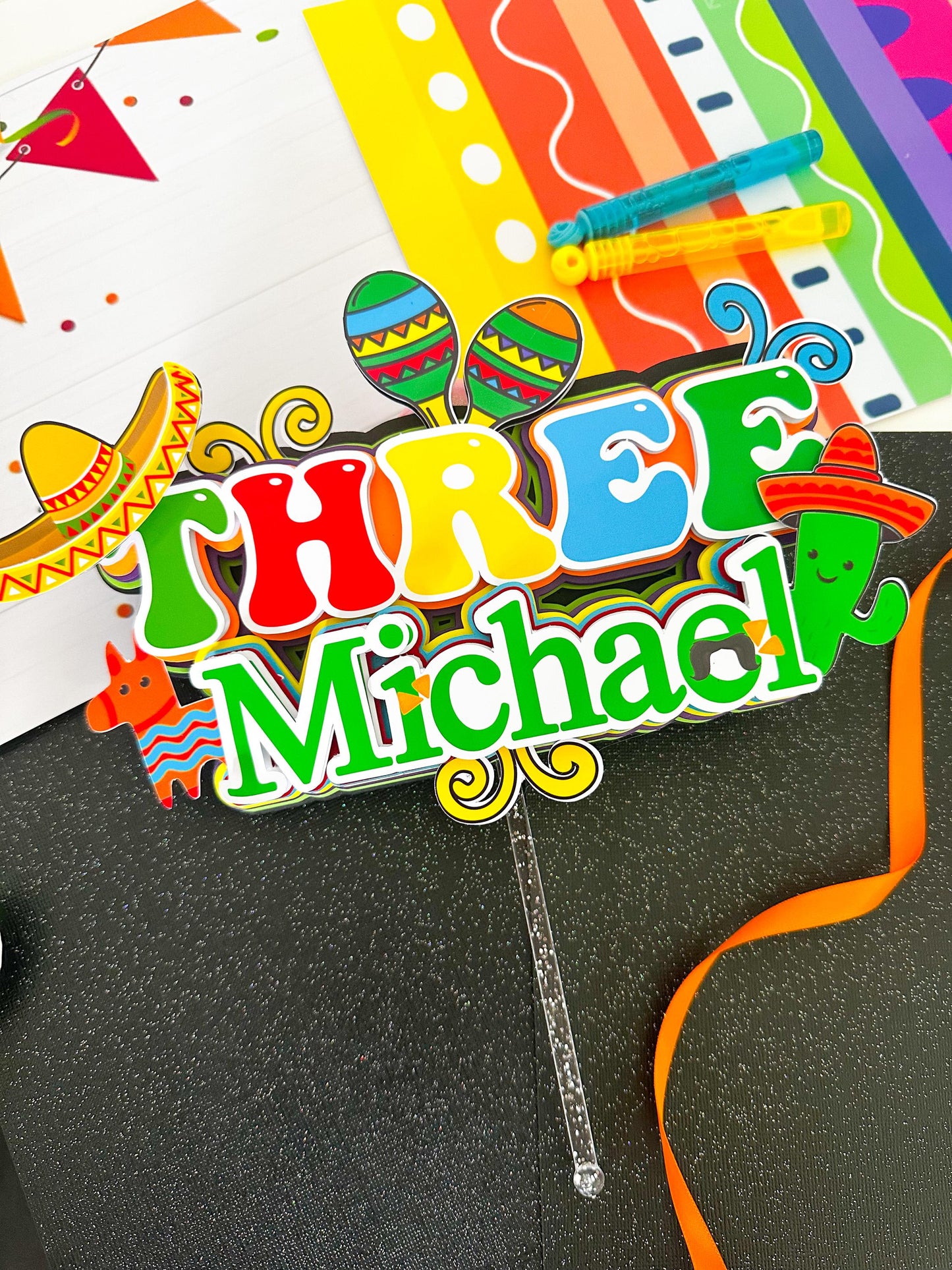 Fiesta Cake Topper,Fiesta theme topper,Fiesta Birthday,Mexican Birthday,Fiesta favor bags,Fiesta Party decoration,Fiesta blowouts