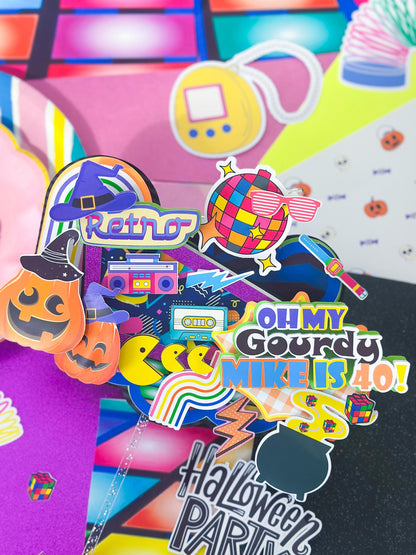 Oh My Gourd cake topper/Oh My Gourd and 90s cake topper/ 80s Halloween cake topper /90s  Halloween birthday/fun Halloween cake topper
