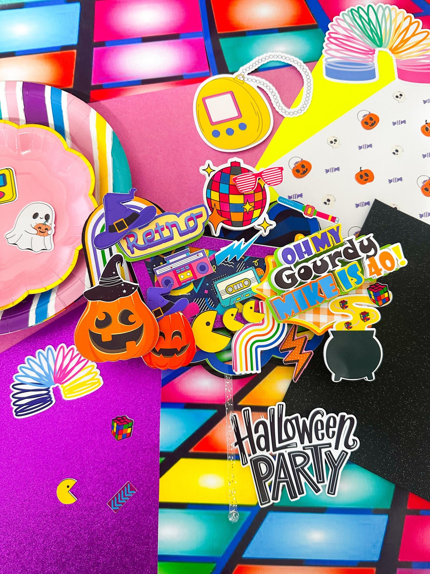 Oh My Gourd cake topper/Oh My Gourd and 90s cake topper/ 80s Halloween cake topper /90s  Halloween birthday/fun Halloween cake topper
