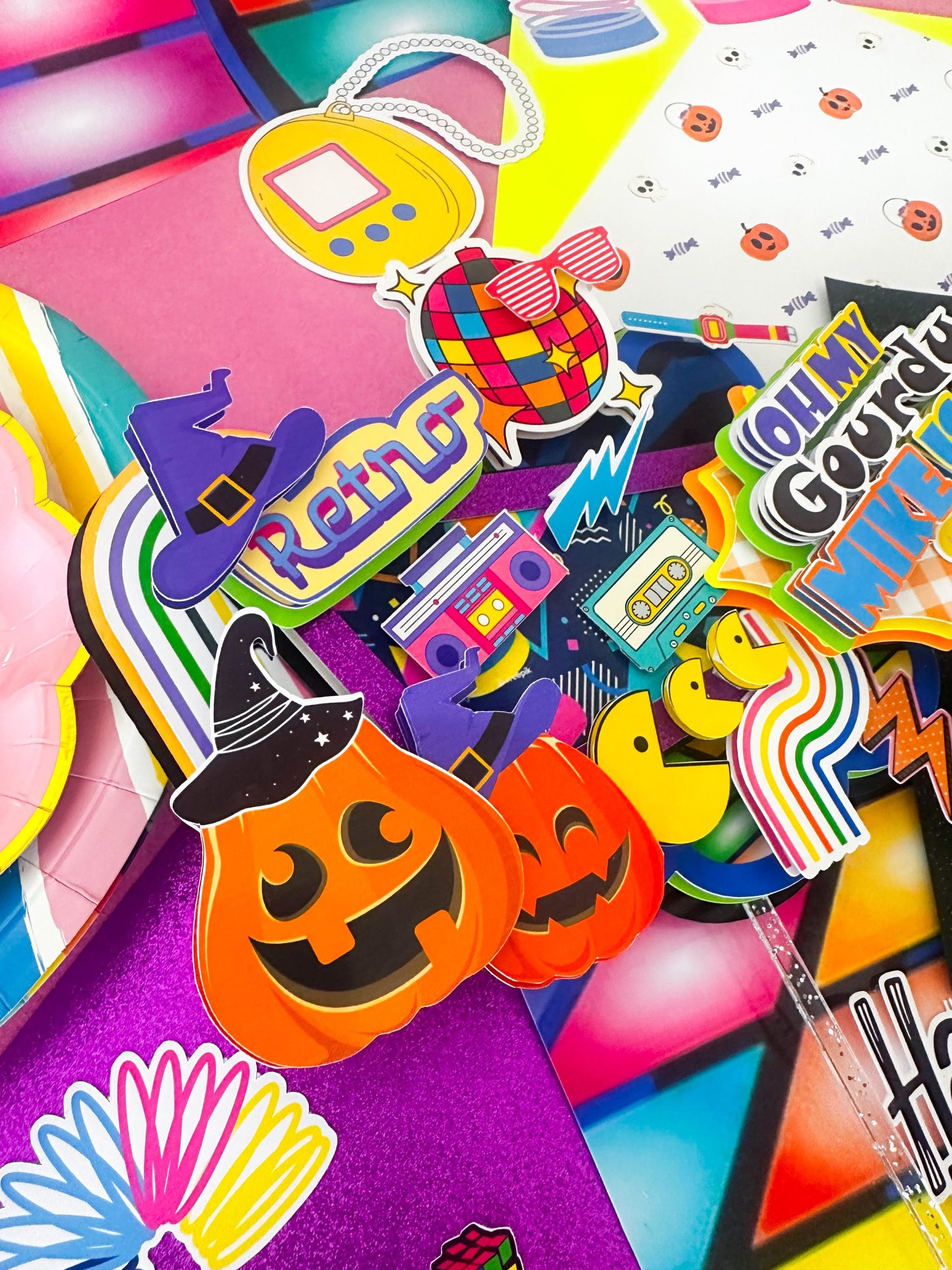 Oh My Gourd cake topper/Oh My Gourd and 90s cake topper/ 80s Halloween cake topper /90s  Halloween birthday/fun Halloween cake topper