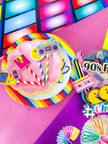 80s Retro Cake Topper, 90s Birthday Party Decorations,  80s decoration, Custom Retro Cupcake Toppers