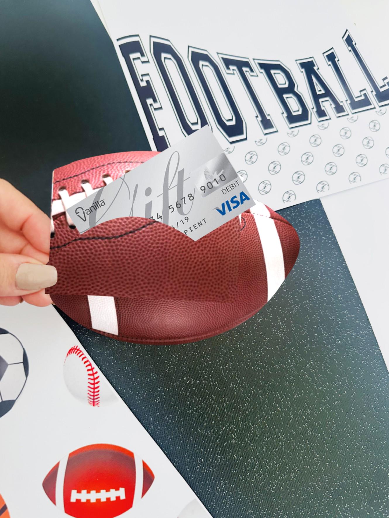Custom Football Card Holder, Gift for Coach, sport card holder, Personalized Sports gift, Football Coach Appreciation Gift,