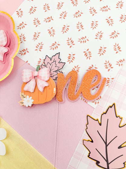 ONE Glitter pumpkin girl topper, pumpkin cake topper: Little pumpkin decoration, 1st Birthday Cake Topper, pumpkin ONE cake topper