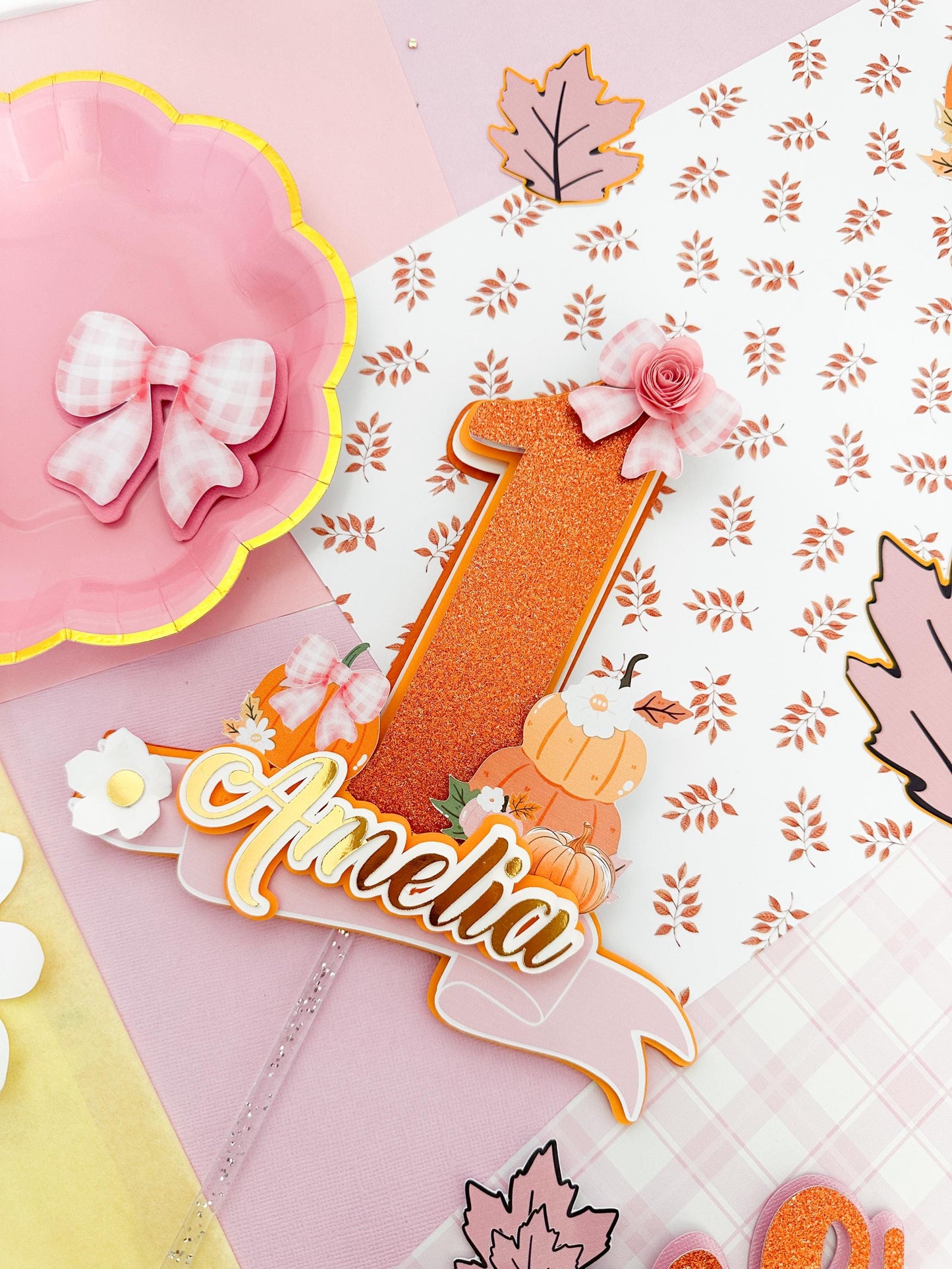 Little pumpkin cake topper: Little pumpkin decoration, 1st Birthday Cake Topper, pumpkin ONE cake topper, pumpkin girl topper, fall birthday