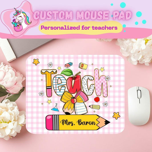 Teacher Mousepad, Custom Teacher Gift, Personalized Teacher Composition Book, Teacher Appreciation Gift, Teacher Christmas  gift 02