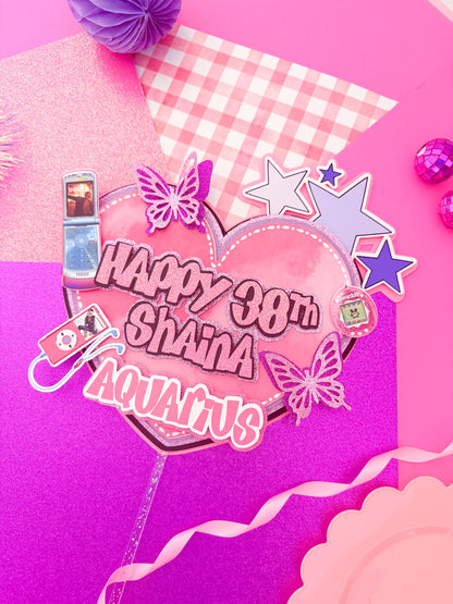 Y2K Cake Topper: 90s/2000s Party Centerpiece, Y2K Cupcake Toppers, 2000s birthday decoration,Y2K Theme, 90s cake topper , 90s birthday party
