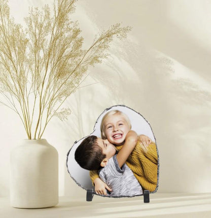 Personalized Mother Photo Frame – Heart Shaped Rock Slate Frame, Custom Picture Gift for Mom, Mother’s Day Keepsake