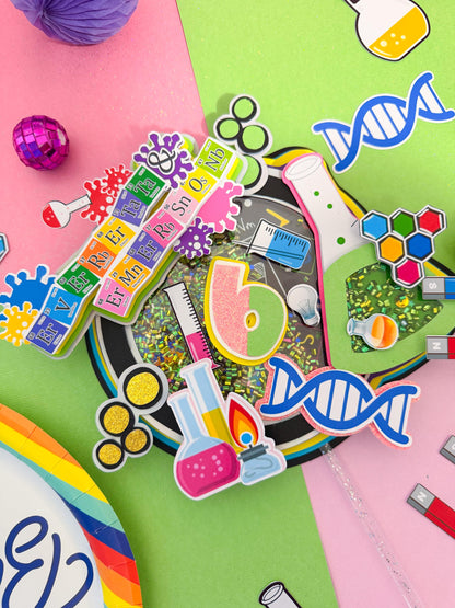 Mad Scientist Cake Topper: twins Science Party Lab Decoration, twins Lab birthday, Scientist birthday decoration, twins lab favor boxes