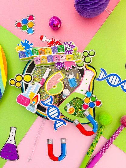 Mad Scientist Cake Topper: twins Science Party Lab Decoration, twins Lab birthday, Scientist birthday decoration, twins lab favor boxes