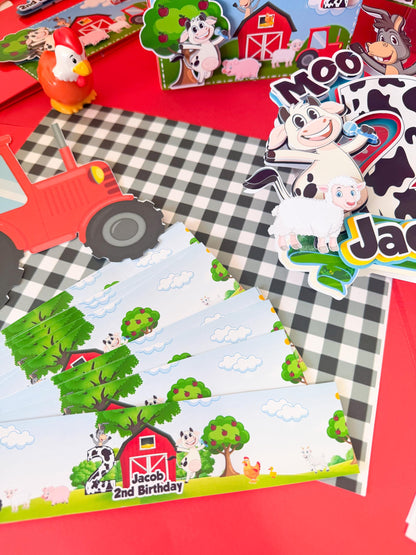 Barn Animal favor boxes,Farm birthday cup, Farm custom stickers, Farm theme baby birthday,Farm party favor boxes,Farm water labels