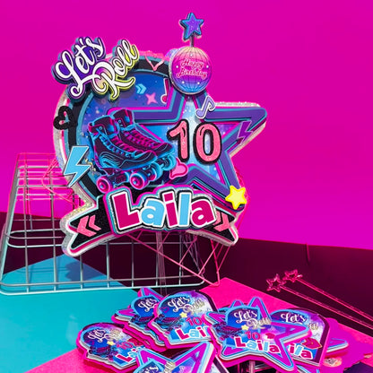 Roller Skate Cake Topper, Skate Cake, Roller Skate Birthday Supplies, Rolling Skate Party, Skating Birthday Topper, Roller Skater Centerpiece